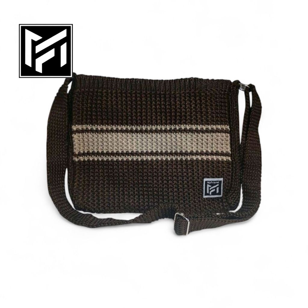 MF Tas selempang Rajut Wanita Resleting Strip