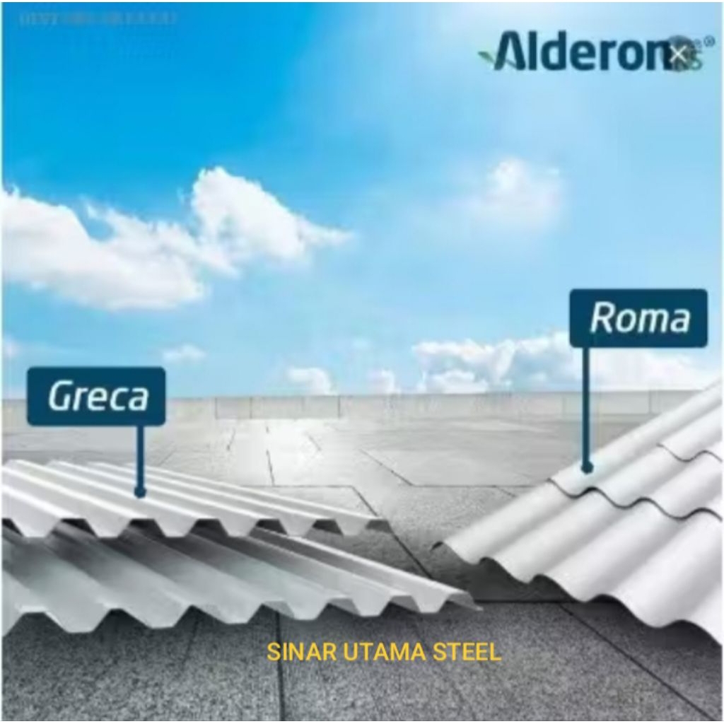 ALDERON Atap UPVC Single Layer ROMA panjang 1 meter 2 mtr 3m 4meter 5mtr 6m