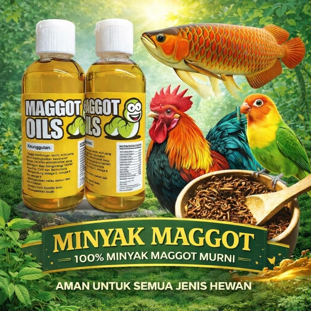 Minyak BSF Maggot Oil FLIPTOP - PREMIUM Crude Oil BSF Arwana, Channa, Koi, Murai, Ayam, Louhan, Love