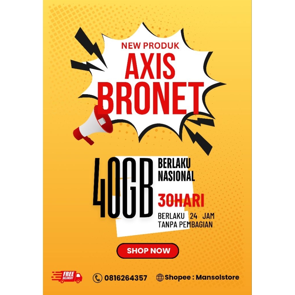 voucher paket data axis 40GB 30hari / kuota internet axis