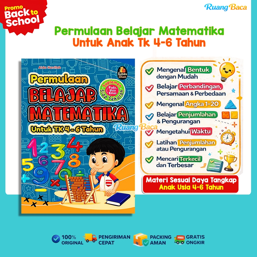 Buku Belajar Matematika Anak TK PAUD / Buku Matematika Anak TK