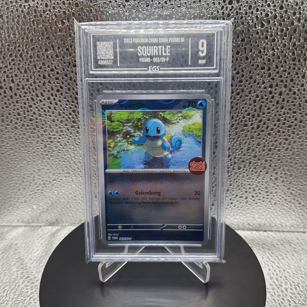 Kartu Pokemon - 2023 Pokémon Indonesia Choki Choki Promo SV-P #063 Squirtle Grading EGS 9