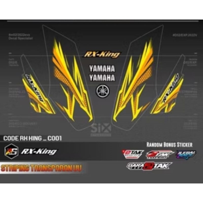 Striping transparan Rx King 2005/Decal stiker striping vriasi transparan uv yamaha Rx king 2005