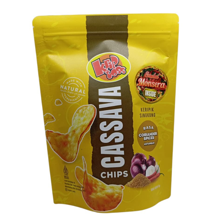 CASSAVA Krip Toss 75Gr- Keripik Singkong Rasa Ketumbar Sambal Monsera Oleh Oleh Khas Bali