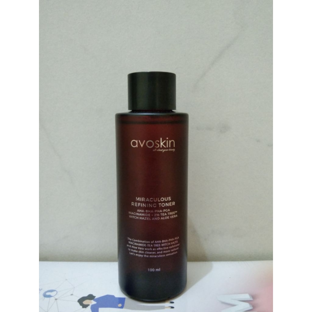 preloved avoskin miraculous refining toner aha bha