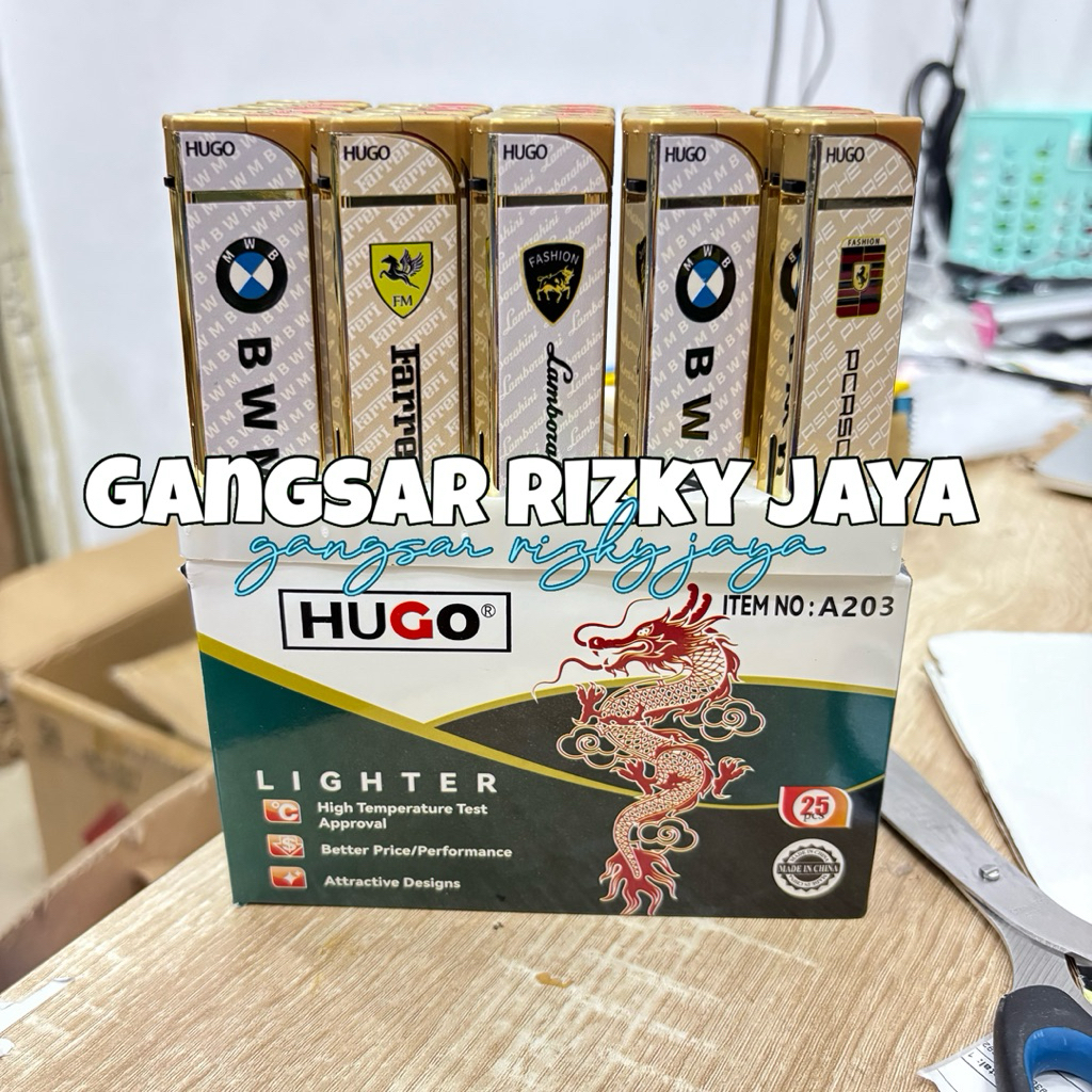 (1 pcs / ECERAN) KOREK BARA LAS BESI HUGO GOLD MERAH / HUGO GOLD HITAM / HUGO GOLD PUTIH A206 A203 A