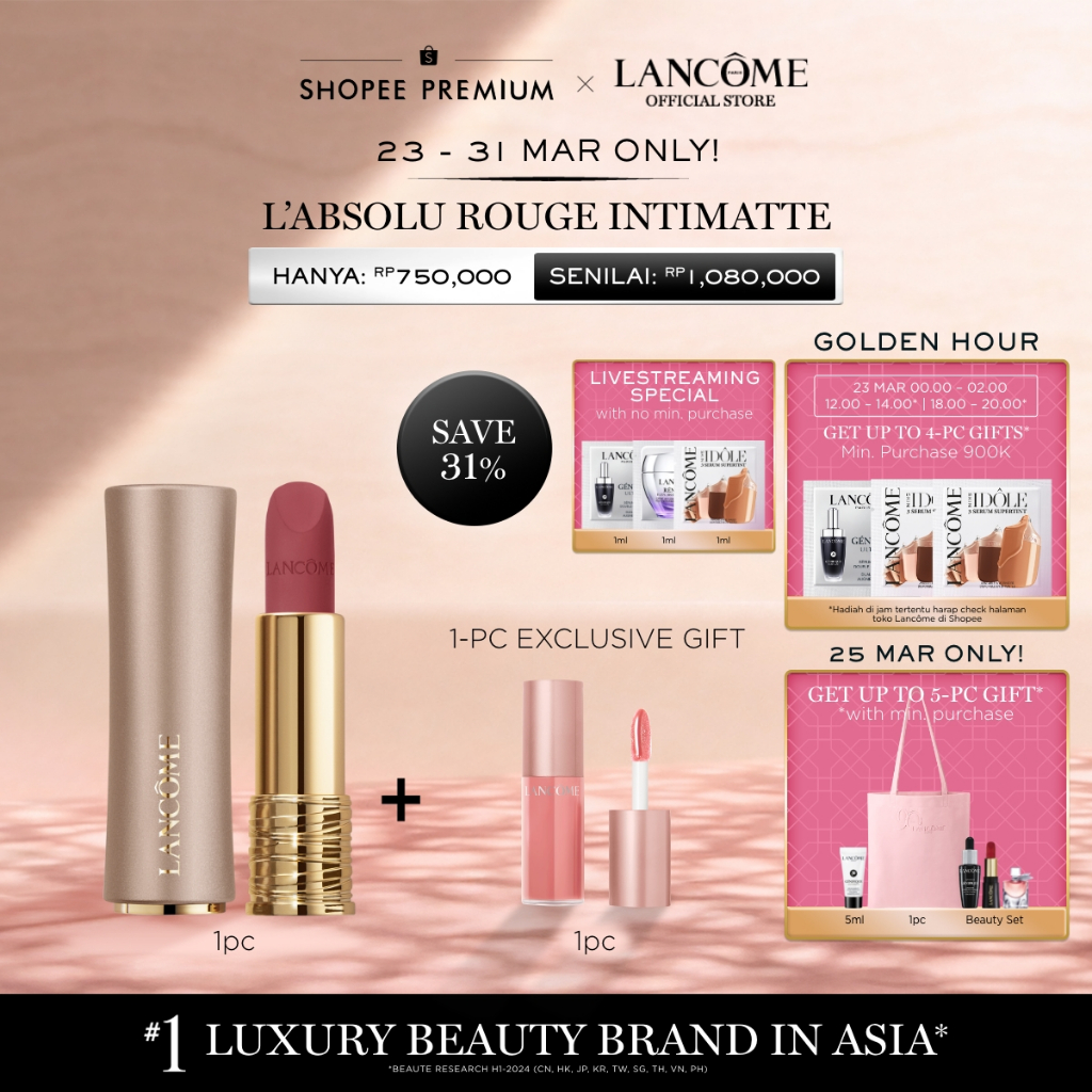 Lancome L'Absolu Rouge Intimatte Lipstick with Pro-Xylane