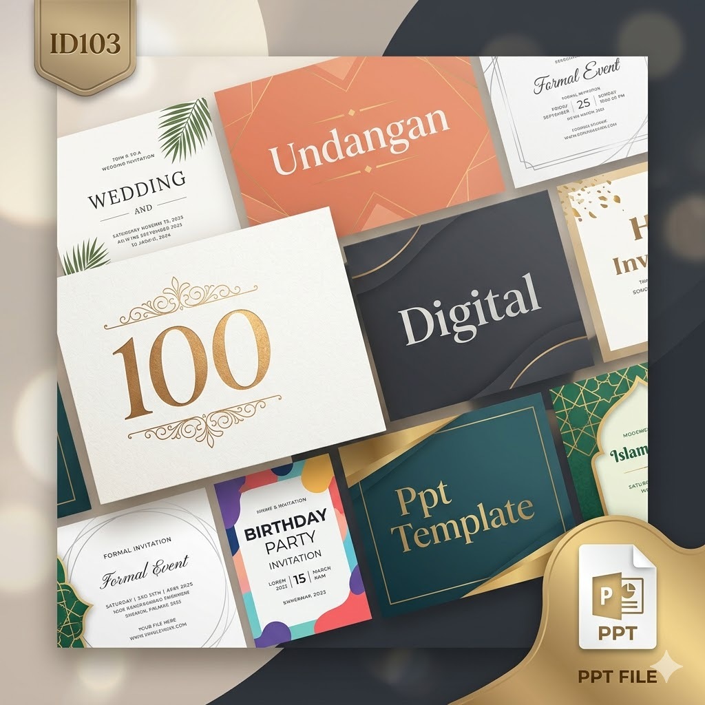 ID103 - 100 Undangan Digital PPT Template