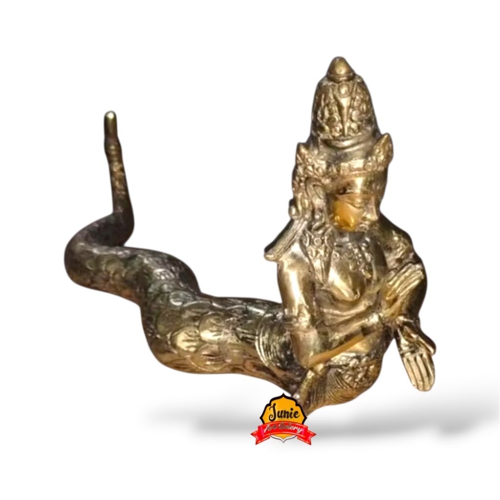 PATUNG RATU ULAR PATUNG KUNINGAN asli warna Emas dan Hitam