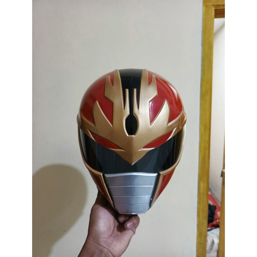 Helm Cosplay Power Ranger Dairanger Red Full Face Resin Premium – Custom Handmade Pre Order 1 Minggu