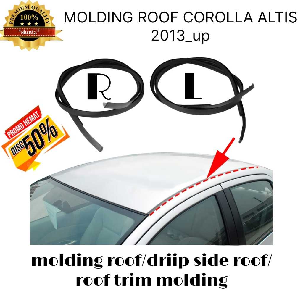 Driip side/list moulding roof/karet list atap mobil COROLLA ALL NEW
