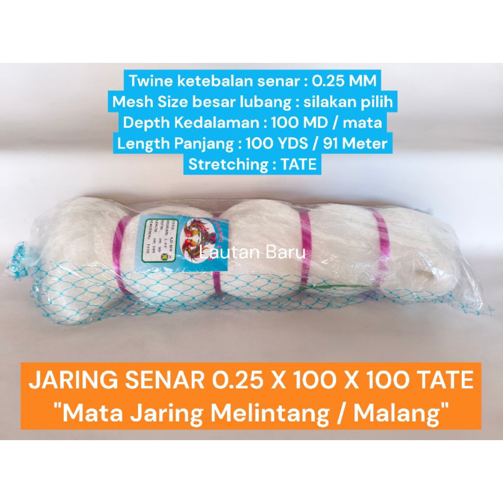 JARING SENAR 0.25 - 100x100 TATE JARING IKAN