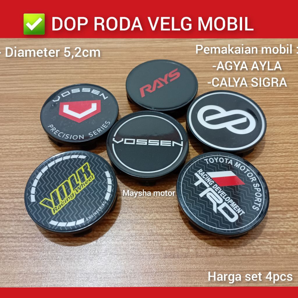 dop roda tutup velg variasi mobil AGYA AYLA CALYA SIGRA harga set 4pcs.