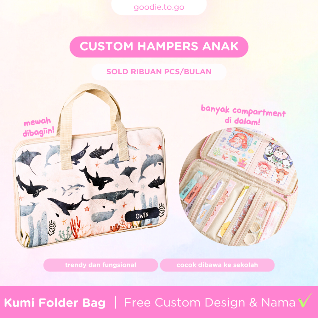 Custom Tas Data Bag Anak | Custom Map Anak Folder Bag Anak | Custom Hampers Anak Ultah Birthday | Cu