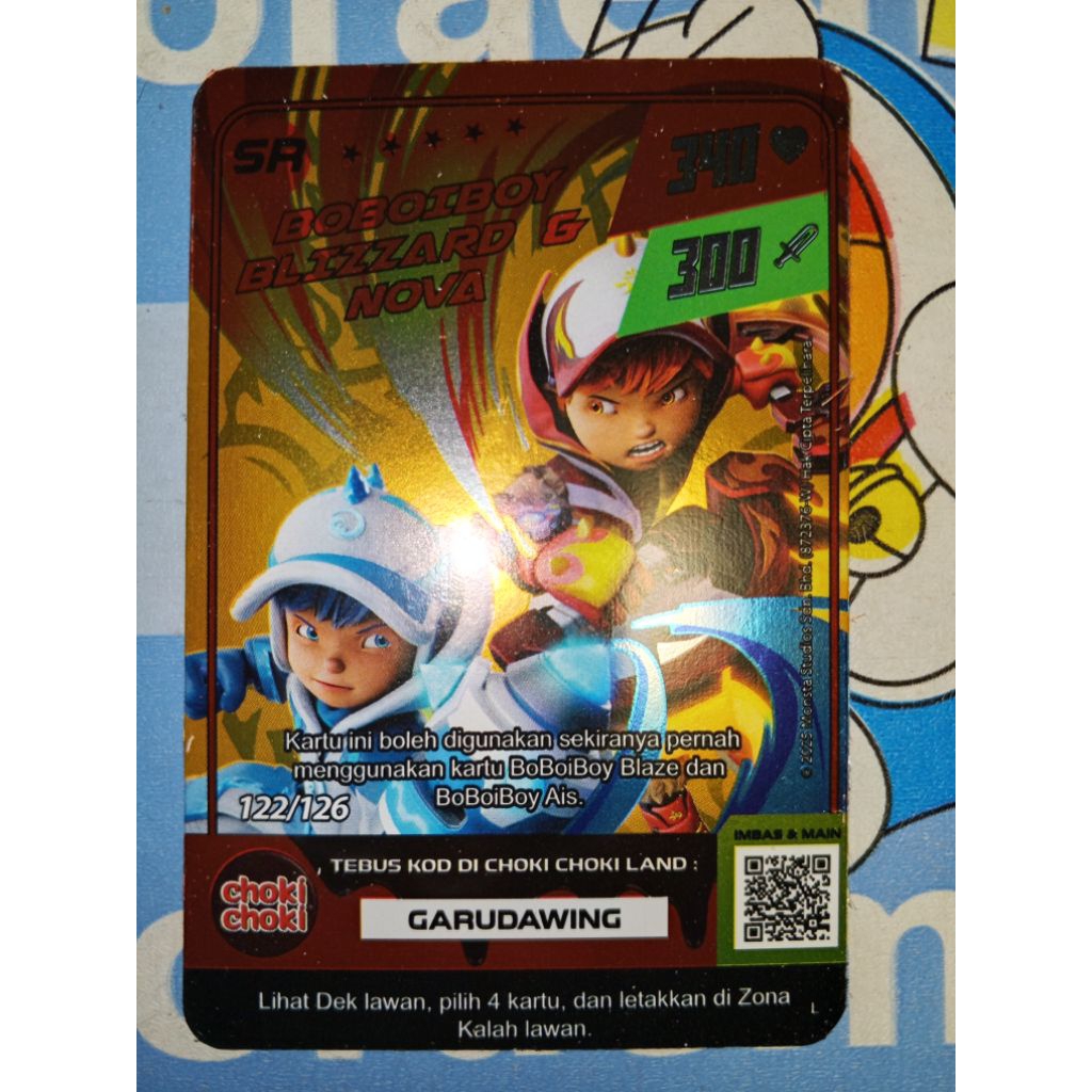 Limited card choki-choki Monsta galaxy card "Boboiboy Nova & Blizzard SR Foil"