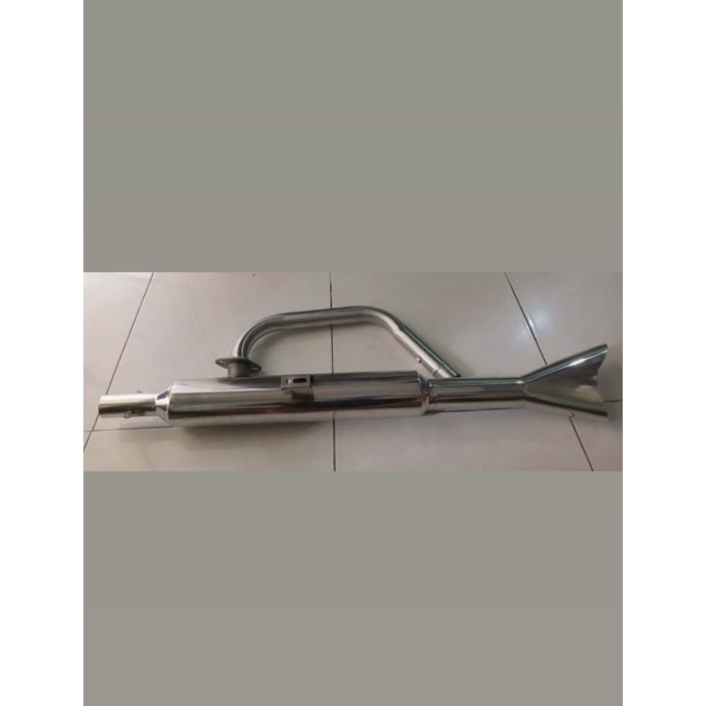 knalpot japstyle model sirip tabung fullset Tiger cb mp gl scorpio