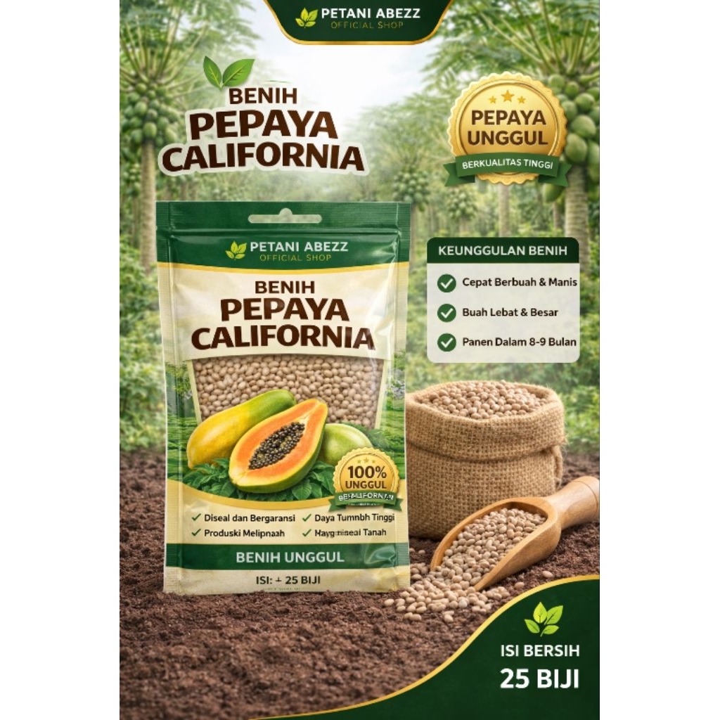 Pepaya California Super / Bibit Pepaya California unggulan isi 25biji