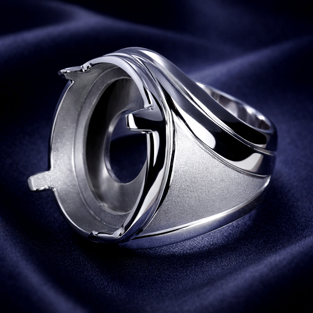 Cincin Pria Perak SAN950 EB 712AG - Custom Ikat Batu Akik / Permata | Ring Custom Handmade Premium