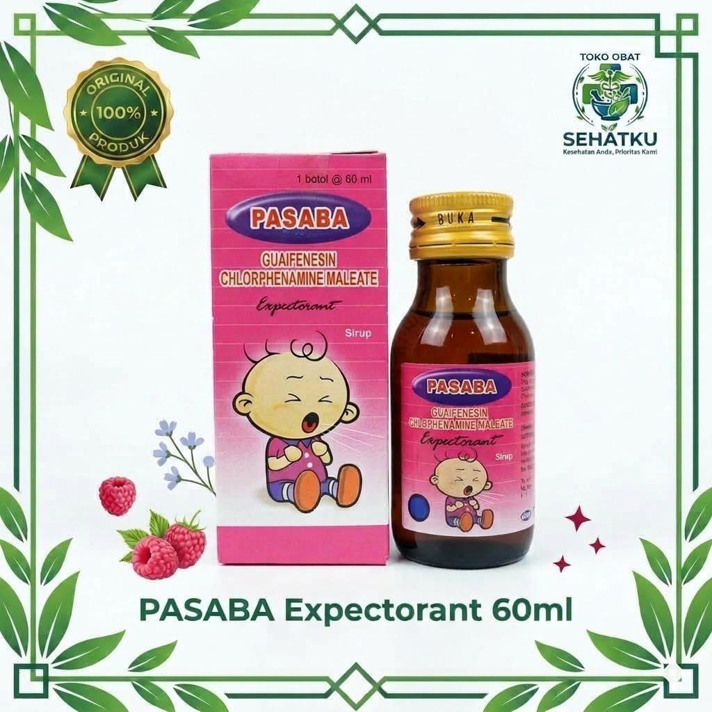 Pasaba Expectorant Sirup 60ml - Ampuh Mengobati Demam Batuk Pilek Anak BPOM