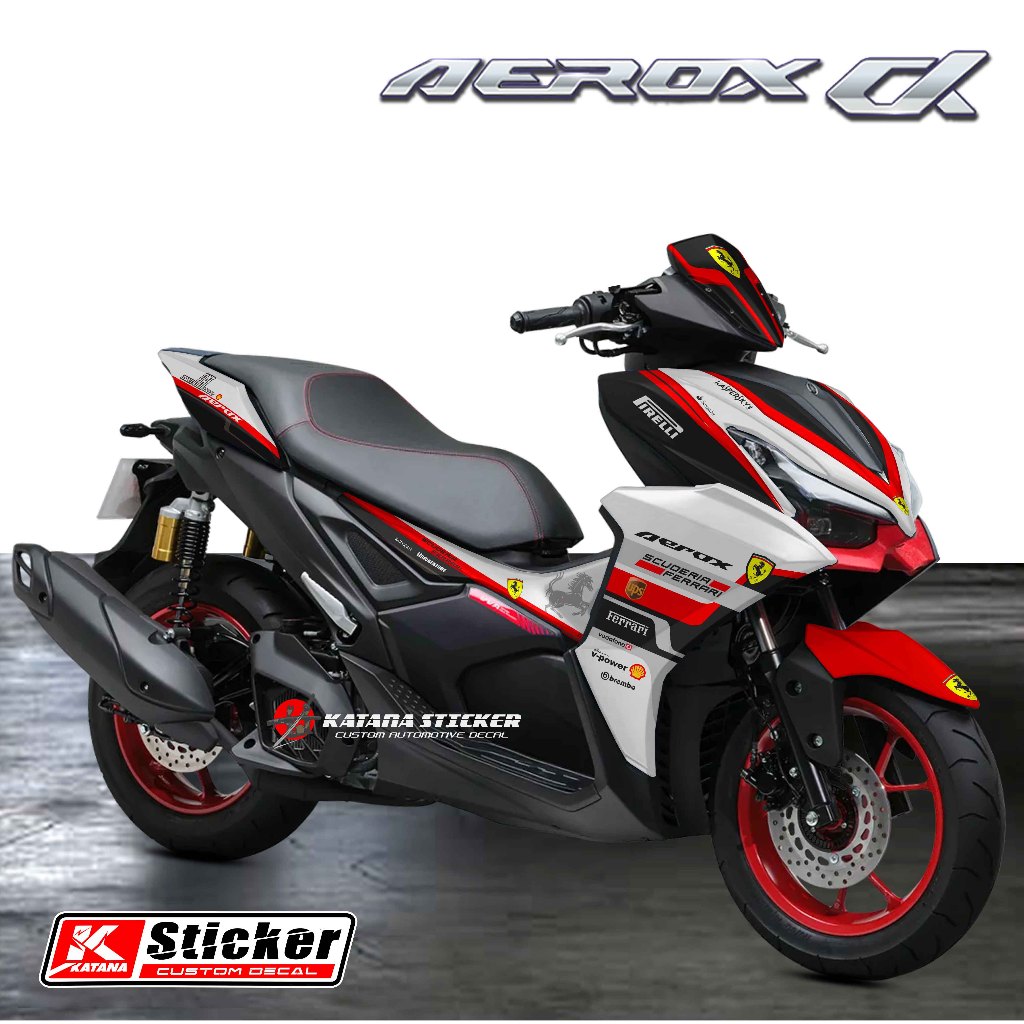 Decal Sticker New Aerox Alpha - Stiker Variasi New Aerox Alpha Turbo Full Body Modifikasi Racing Fer