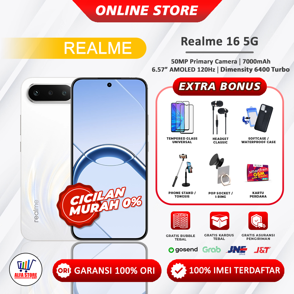 Realme 16 5G RAM 8/256GB - 12/256GB Garansi Resmi