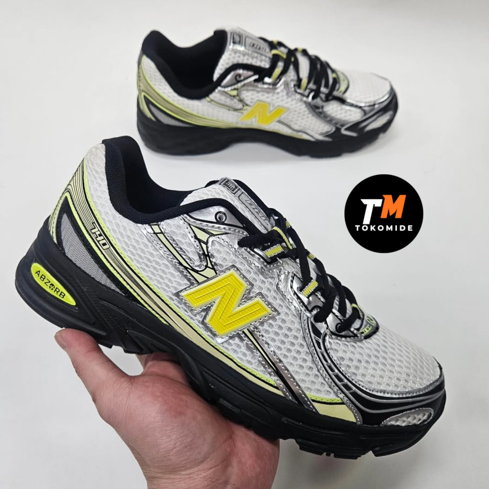 NB 740 WHITE YELLOW BLACK SEPATU OLAHRAGA RUNNING PRIA WANITA
