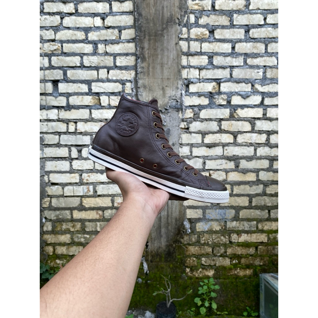 Converse all star leather brown tartan