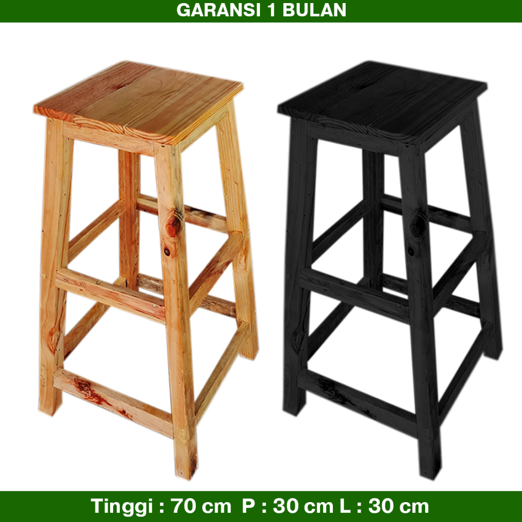 T:70cm Kursi Bar Kafe Tinggi Kayu kursi tangga