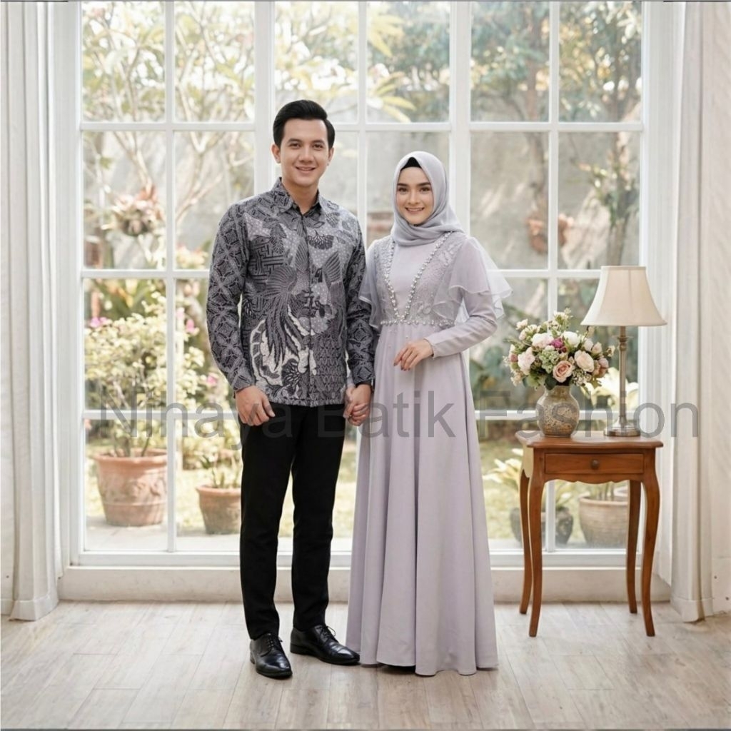Gaun Pesta Gamis Lebaran Muslim Wanita Elegan dengab desain modern dan warna cerah untuk tampilan le