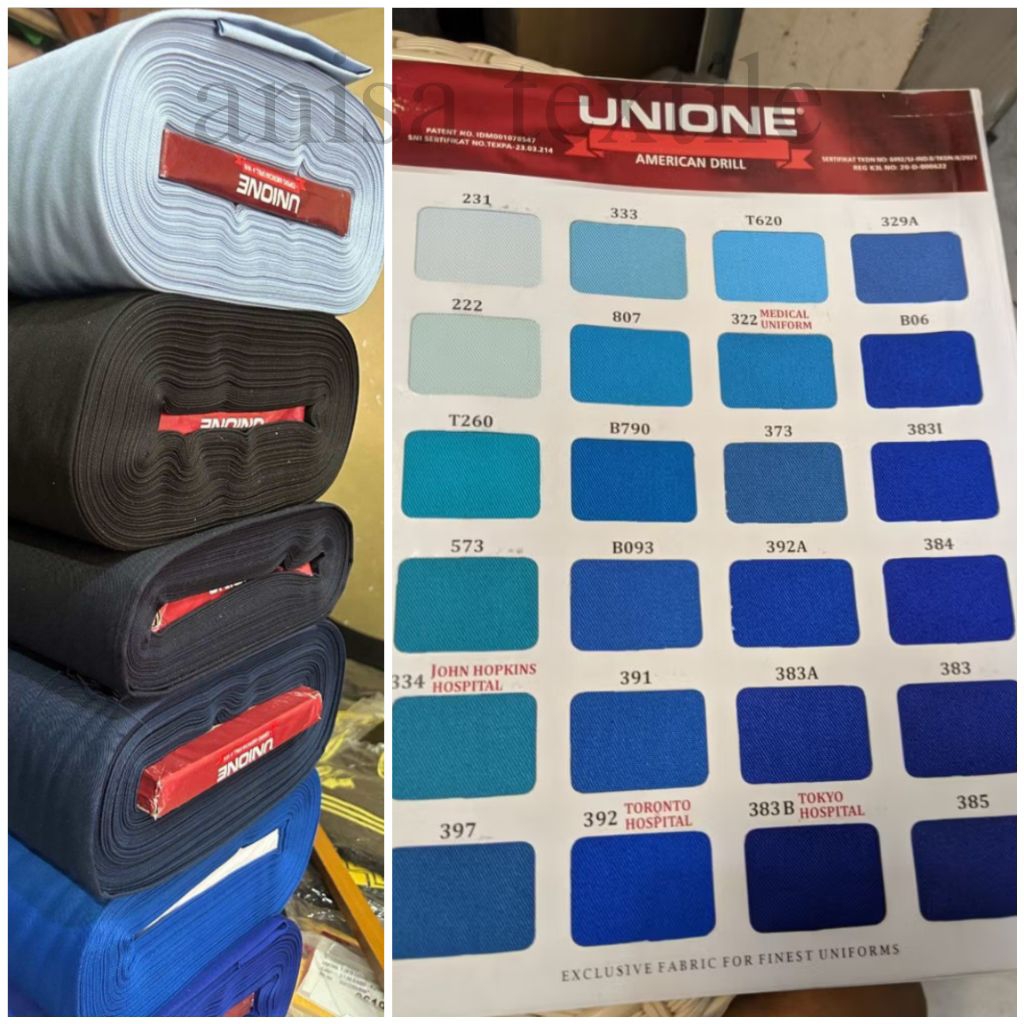 Bahan American Drill UNIONE Kain Eceran Bahan Seragam Sekolah Kain Celana Kain Kemeja Hal 12-13