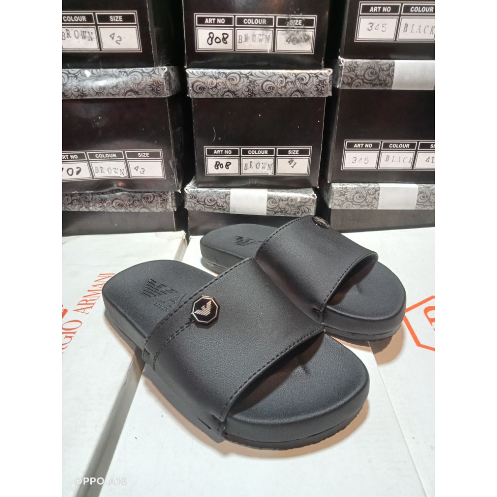 sandal slop pria sendal emporio armani