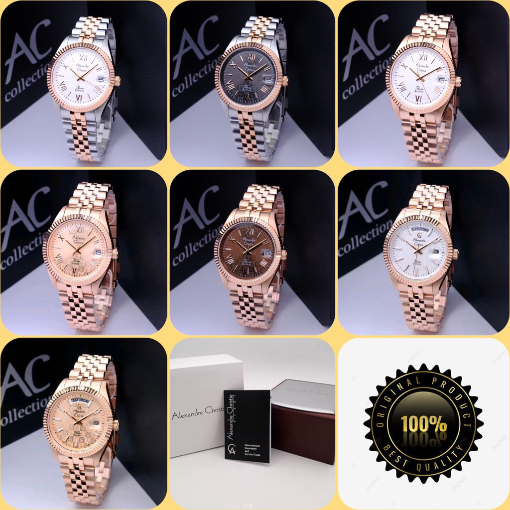 JAM TANGAN WANITA ALEXANDRE CHRISTIE AC 5013 MD / AC5013 / 5013 ORIGINAL MONOGRAM DIAMETER 36 MM