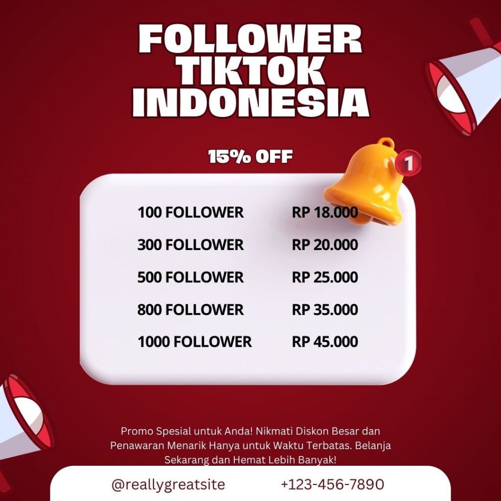 PROMO FOLLOWER TIK'TOK INDONESIA