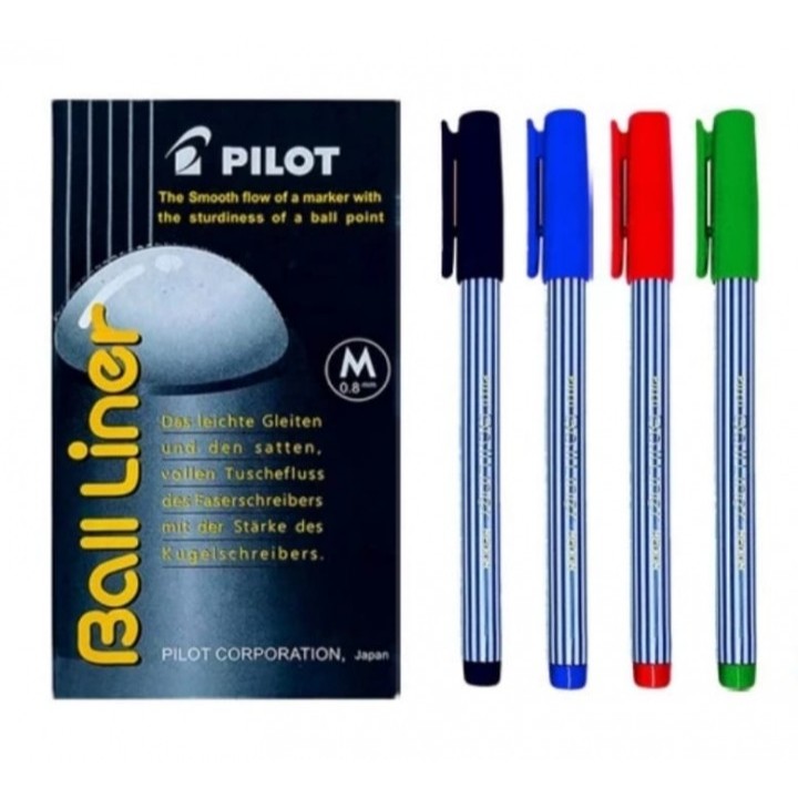 [1 Pcs] Pilot Sign Pen Ball Liner 0.8mm Pulpen Tanda Tangan Bolpoin Pena Hitam Merah Biru Hijau