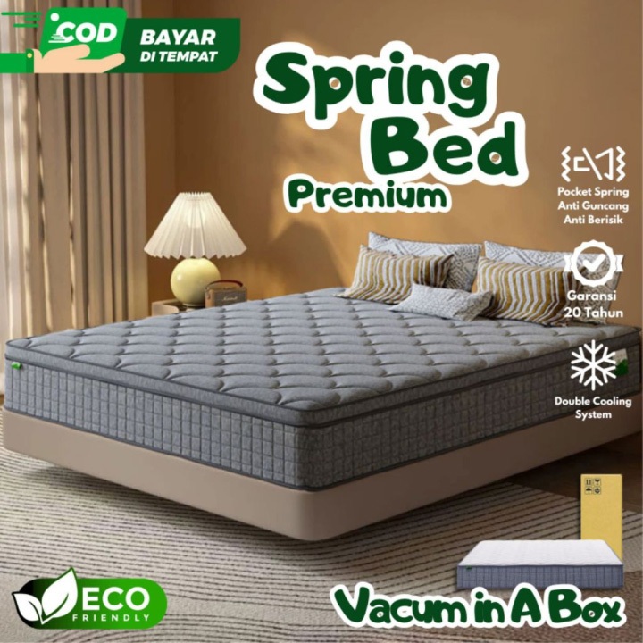 COD GARANSI 30 TH]SPACE WISE Kasur Spring Bed Silent Pegas Pocket Premium Free Bantal Tebal 35 30 26