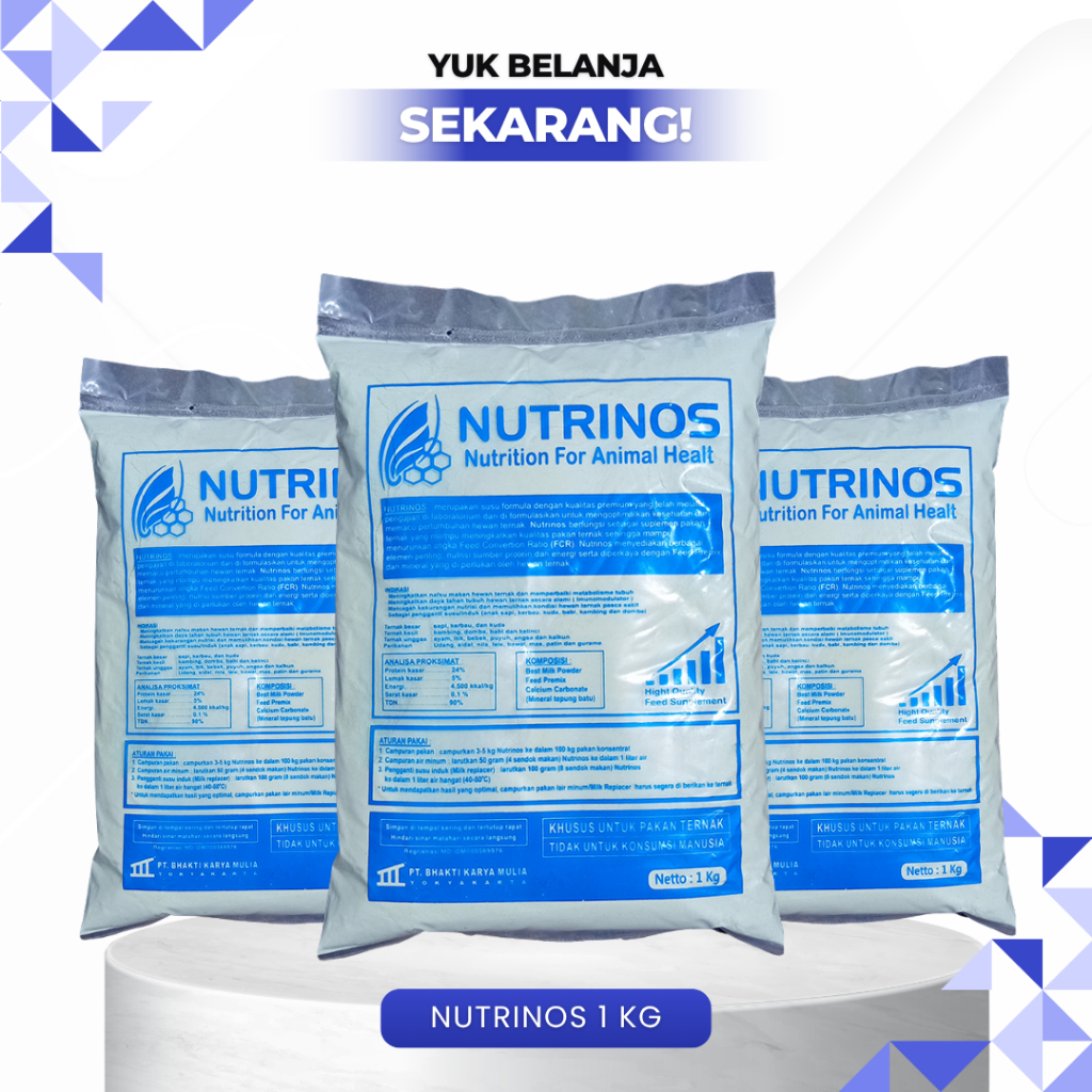 NUTRINOS 1 KG - Susu Pengganti Susu Induk Dalam Kemasan Untuk Hewan Ternak.