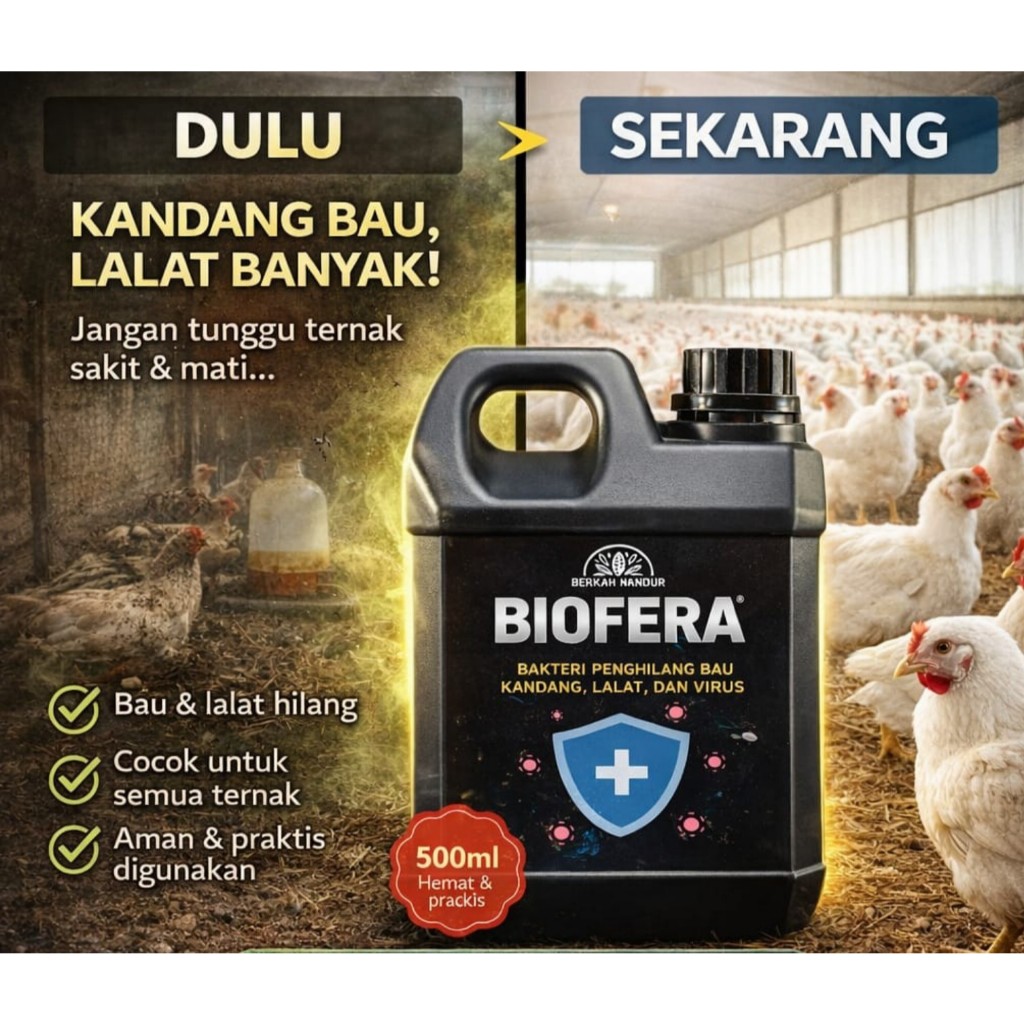 BIOFERA Penghilang Bau Kandang Ampuh | Anti Lalat & Bakteri | Disinfektan Ternak Ayam Sapi Kambing