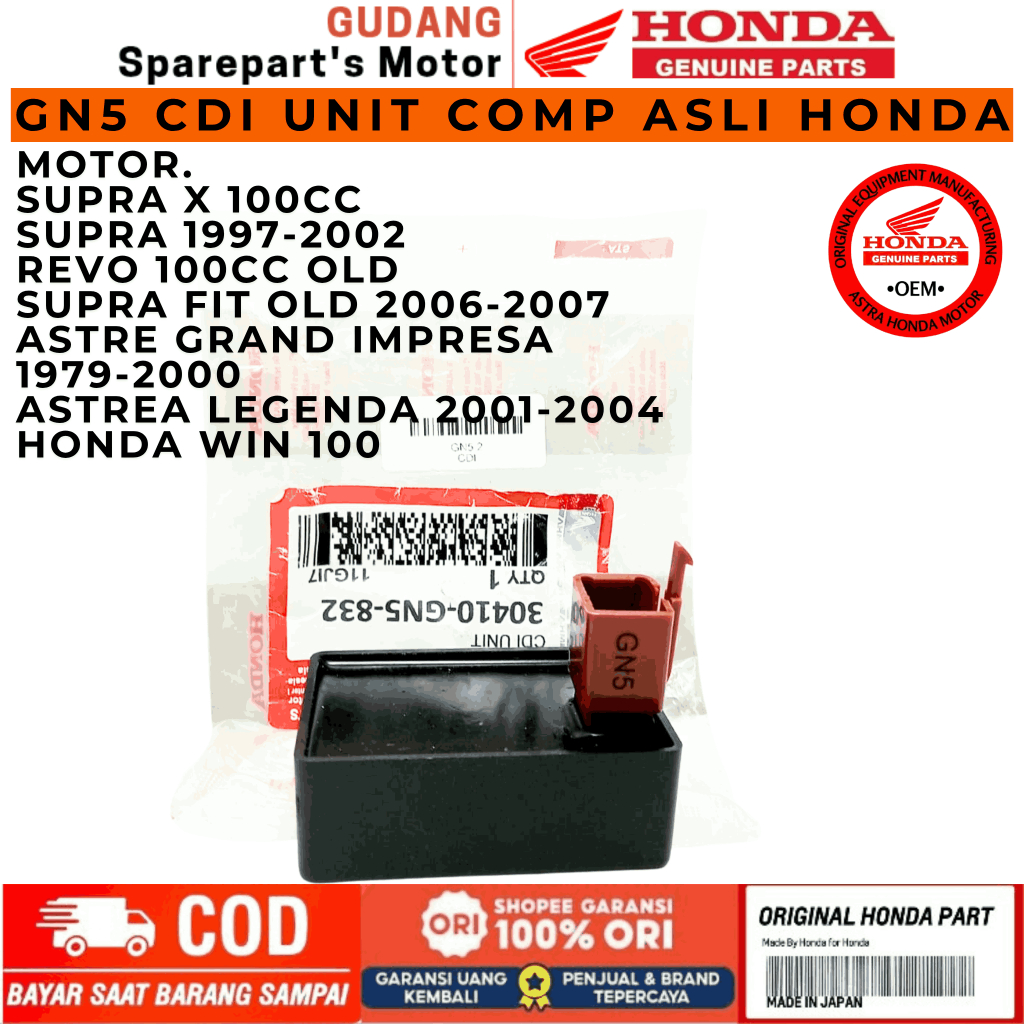 GN5 CDI UNIT COMP ASLI HONDA ASTREA GRAND,LEGENDA,SUPRA X LAMA PRESISI KUALITAS TERJAMIN TAHAN LAMA