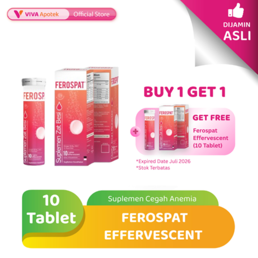 (Buy1Get1 - ED Juli 2026) Ferospat Suplemen Ibu Hamil dan Menyusui  Untuk Mencegah Anemia - Isi 10 T