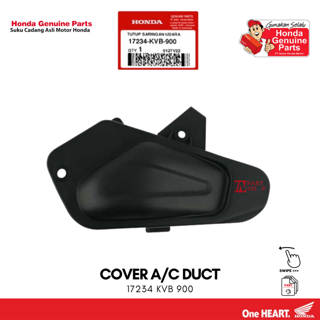 Cover Tutup Filter Samping (Cover A/C Duct) - Vario 110 Karbu / 17234-KVB-900