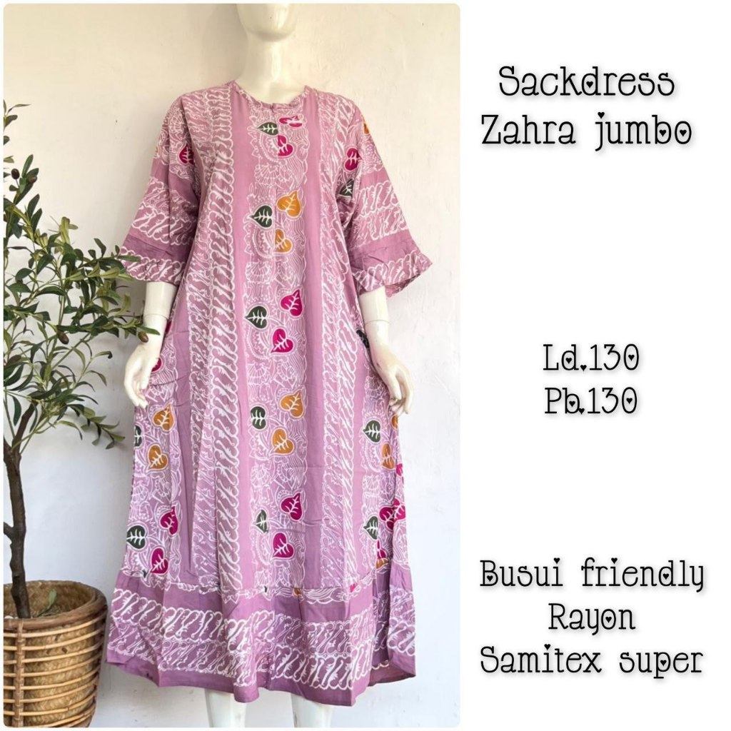 Sackdress Zahra Jumbo Bunga Batik Cap