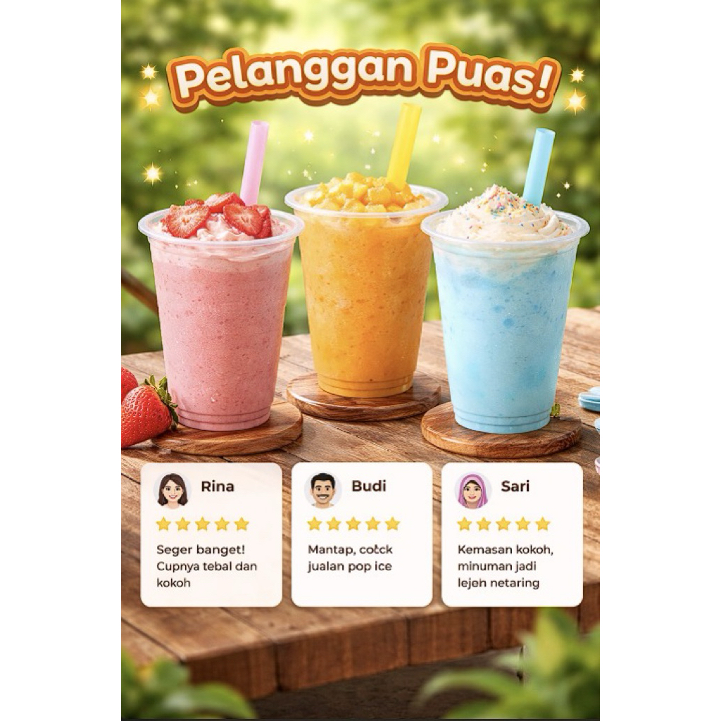 Cup Plastik PP 12oz/16oz/18oz