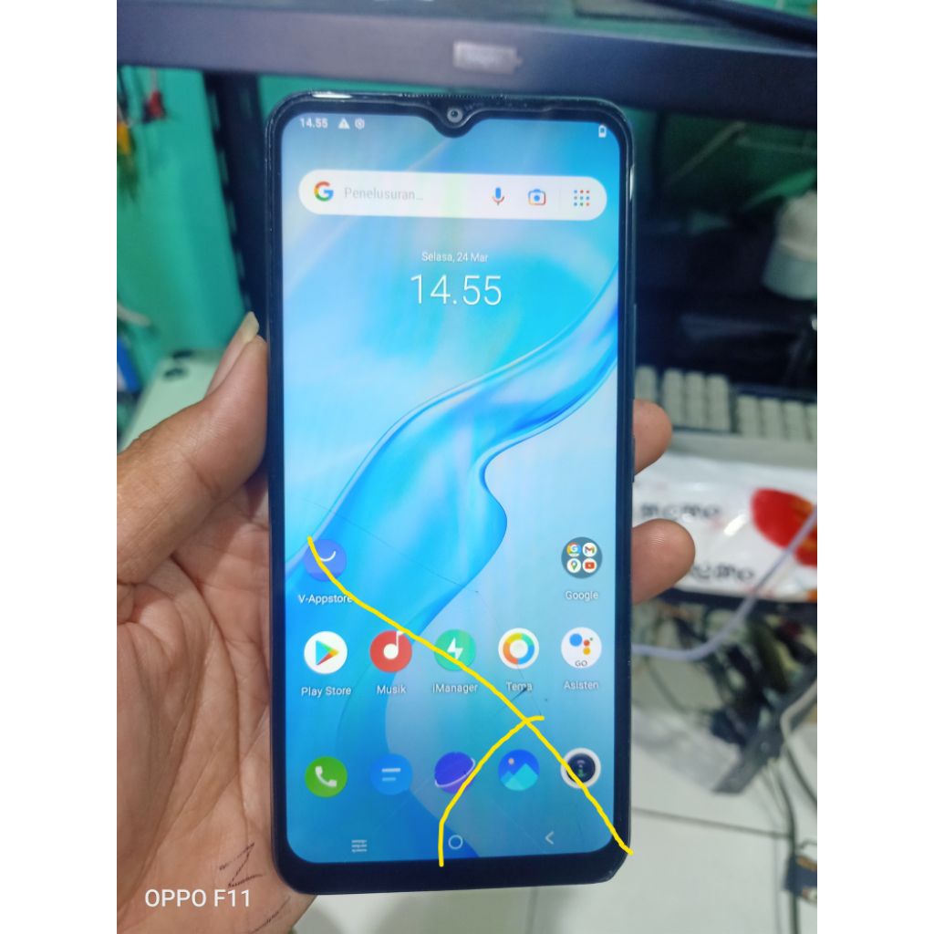 Vivo Y01 2/32 minus retak bisa pakai