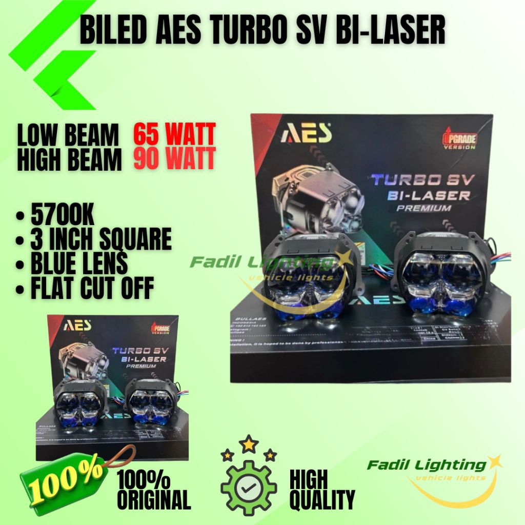 Biled AES TURBO SV BI-LASER Premium Bilaser AES Turbo SV 3 Inch Biled Square