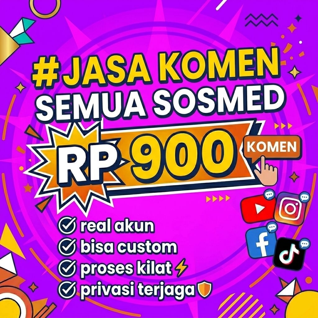 Jasa Komen Instagram Tiktok Facebook Twitter Youtube | real akun BUKAN BOT