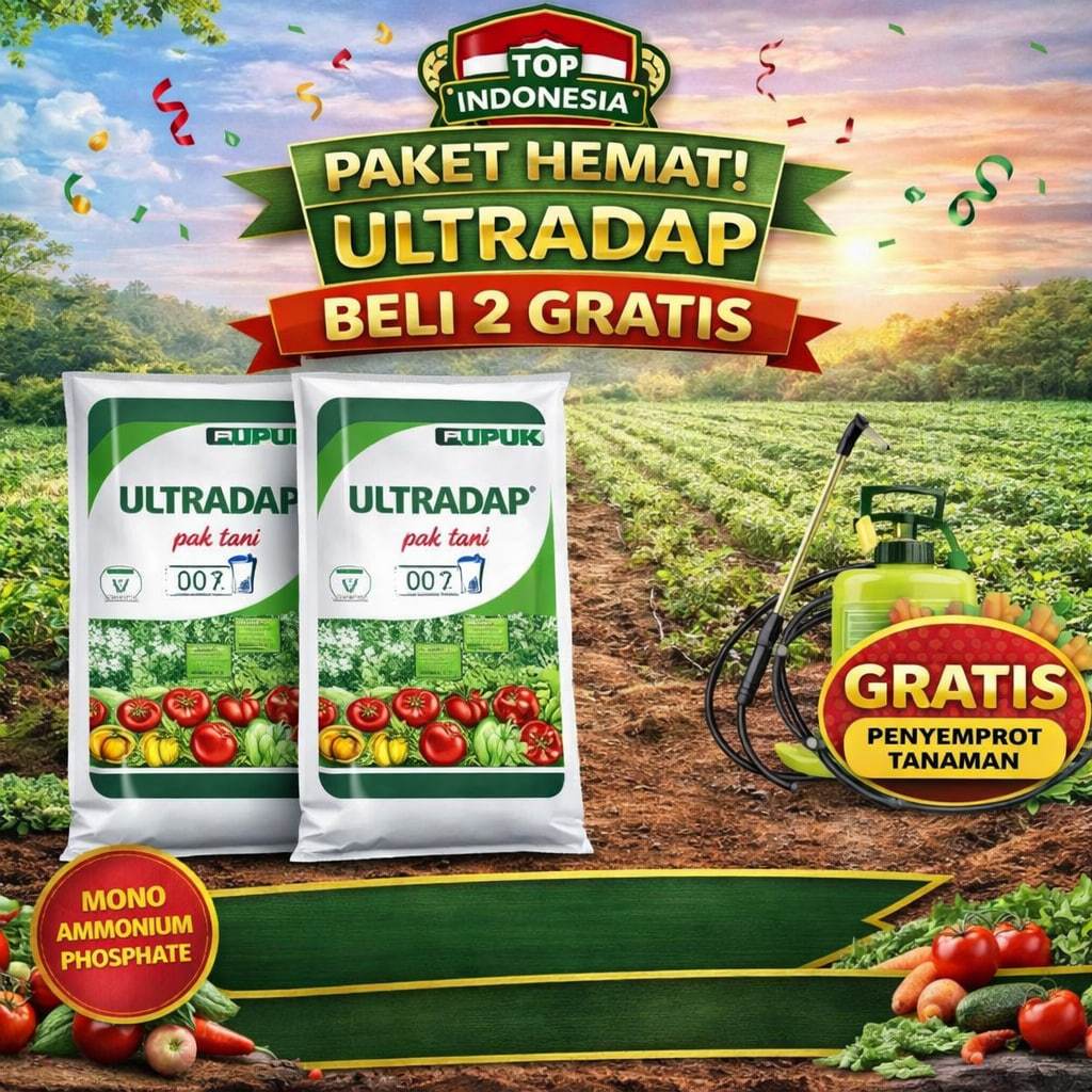 Pupuk Ultradap 2KG Paket Hemat MKP Mono Ammonium Phosphate Akar Kuat Bunga Lebat Hasil Meningkat ( U