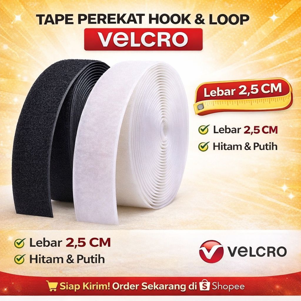 Perekat serbaguna velcro hook & loop permeter