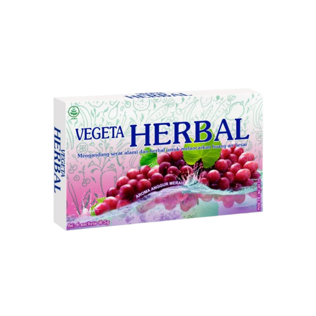 VEGETA Herbal Minuman Serat Rasa Anggur Merah - 6 Sachet