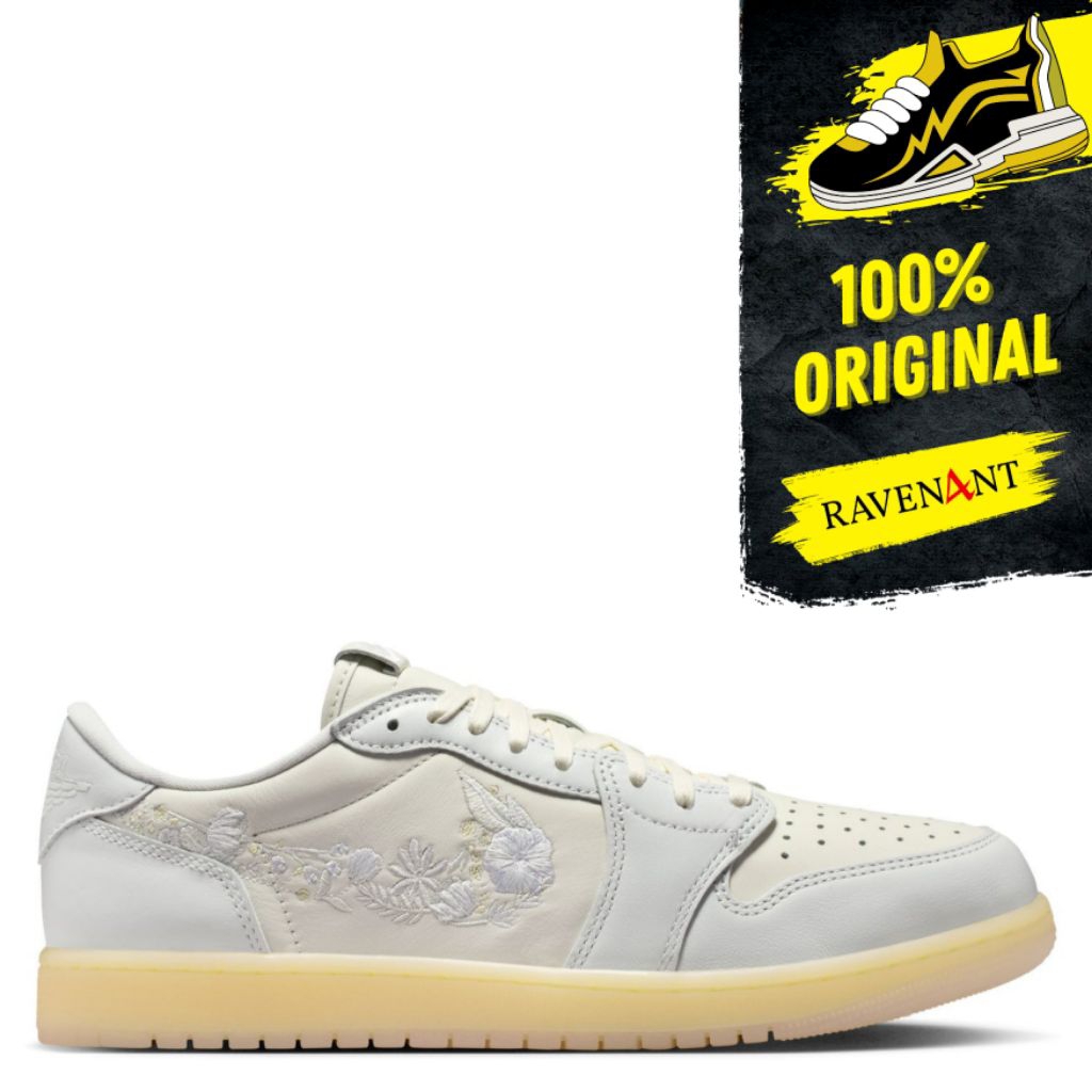 NIKE Air Jordan 1 Retro Low OG Floral Swoosh ORIGINAL - Sepatu Sneakers Pria/Wanita