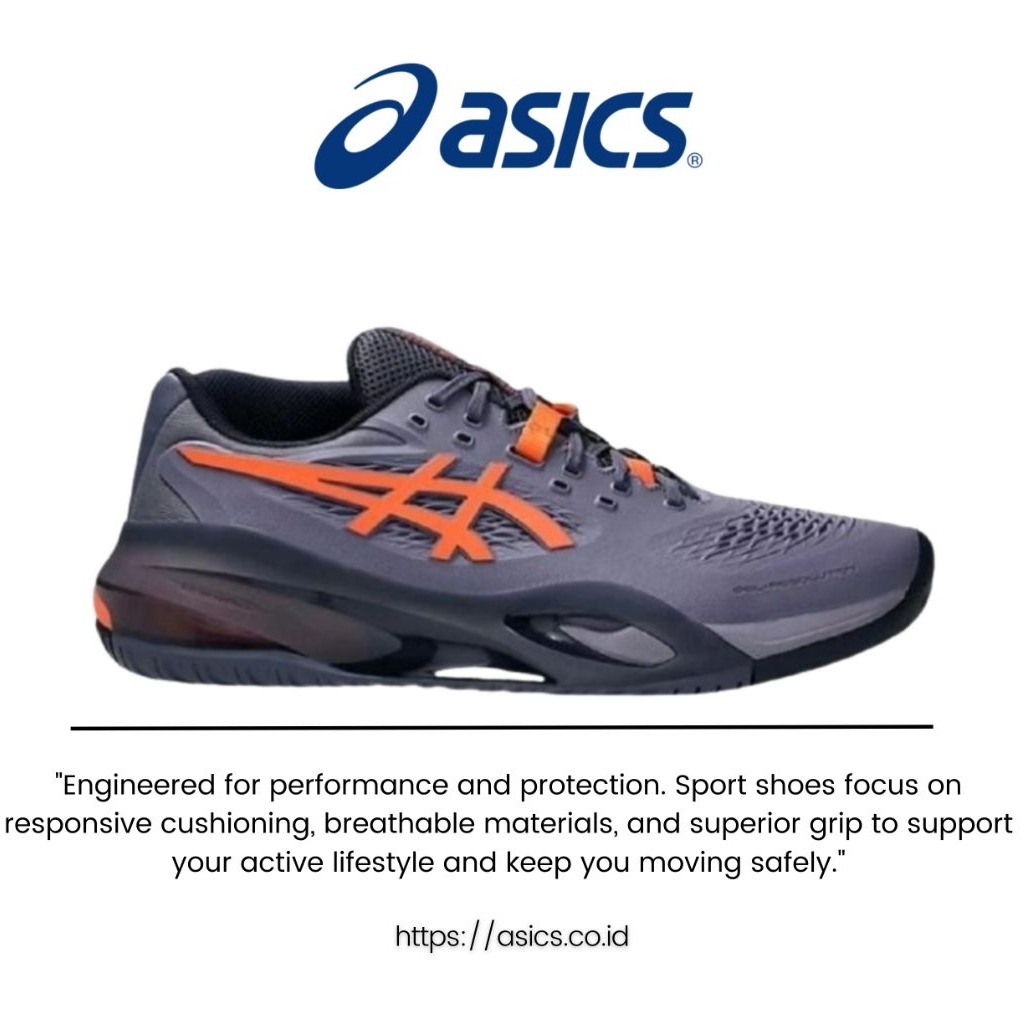 Sepatu Tenis Padel Asics Gel - Resolution X Greyish Purple Nova Orange Original